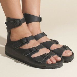 Birkenstock Athens Black Leather Sandals